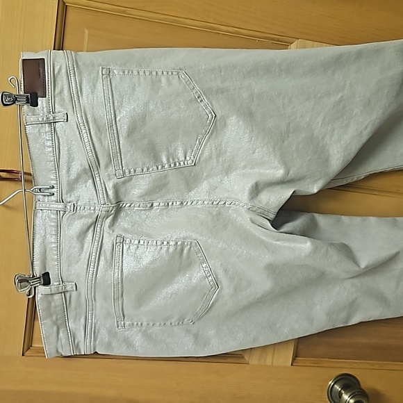 Land's End High Rise Slim Ankle Jean -Metallic Gold 16W - Picture 2 of 6